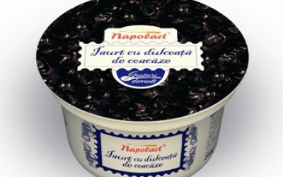 Iaurt delicat cu dulceata de coacaze de la Napolact 
