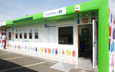 Statii inteligente de colectare selectiva in parcarile Carrefour Baneasa si Vitantis