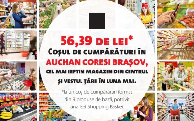 Auchan Coresi, cel mai ieftin magazin din centrul şi vestul ţării în luna mai