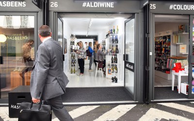  Pop-up store-ul de vinuri Aldi, test pentru un nou concept?