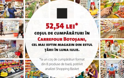 Carrefour Botoșani, cel mai ieftin magazin din estul țării în luna iulie