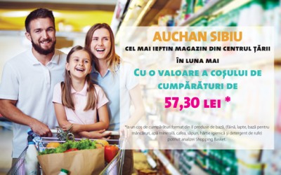 Auchan Sibiu, cel mai ieftin magazin din centrul țării în luna mai